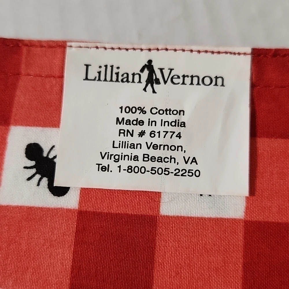Lillian Vernon Ant Novelty Print Set Of Three Dinner Placemats Cotton NWT Picnic